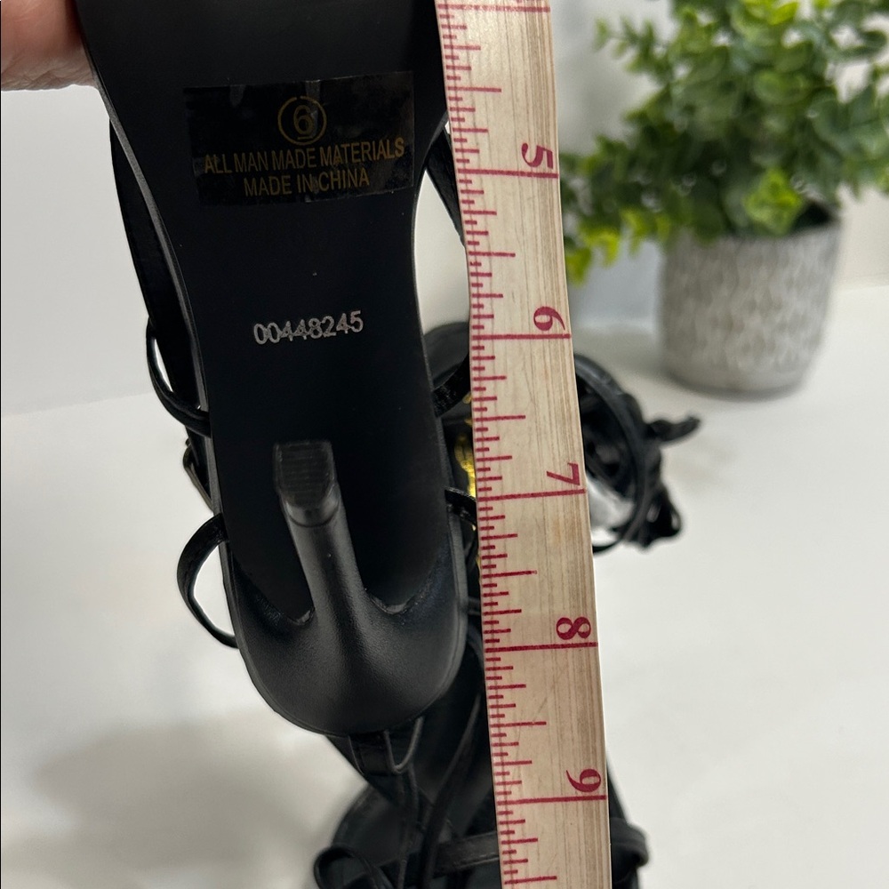 Valia Sophisticated Black Strappy Heels - Picture 10 of 11